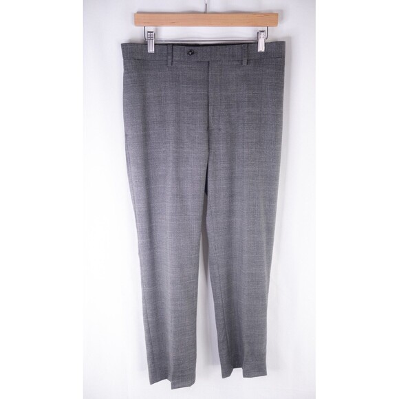 Calvin Klein SLIM Mens 40R Gray Plaid Wool 2-Pcs Suit With Dress Pants 32X27 - Picture 13 of 16